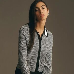 Anthropologie Maeve Plunging Polo Cardigan size small